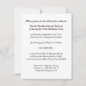 メンズ バースデー V8 クローム エンブレム カー テーマ 招待状 (裏面)