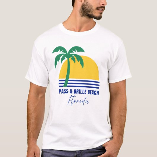 メンズ パスアグリル ビーチ フロリダ Tシャツ (正面)
