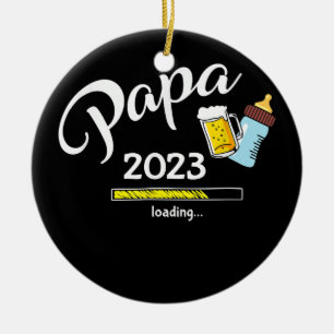 メンズ・パパ2023がベビーミルクとビールを間もなく~に積み込む セラミックオーナメント