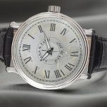 メンズ パーソナライズド ヴィンテージ ウォッチ – ブラック レザー<br><div class="desc">時計で愛を刻む。彼への究極のギフトを見つけよう：本革ブラックのカスタマイズ ヴィンテージ ウォッチ</div>