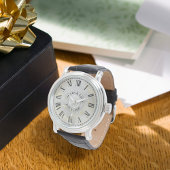 メンズ パーソナライズド ヴィンテージ ウォッチ – ブラック レザー