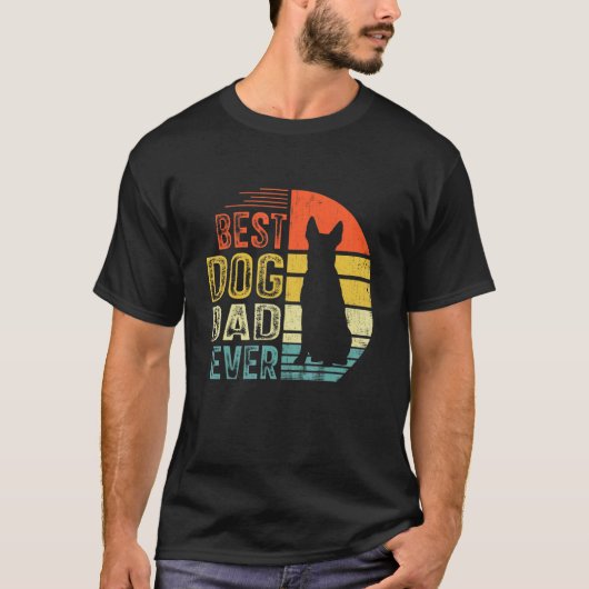 メンズ ビンテージ オーストラリア 牛 最強の犬の父 Tシャツ (正面)