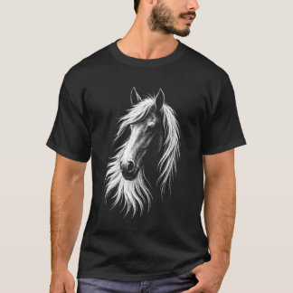メンズ ビンテージ 西部 馬 シルエット アート 馬 Tシャツ