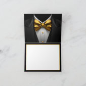 メンズ ブラック ゴールド タキシード 誕生日パーティー サンキューカード (内部)