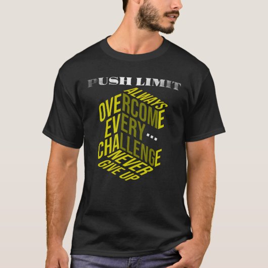 メンズ プッシュ リミット 絶対に諦めない Tシャツ (正面)