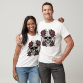メンズ ベーシック ゴシック スカル&ローズ 半袖Tシャツ Tシャツ (ユニセックス)