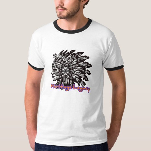 メンズ ベーシック リンガー Tシャツ (正面)