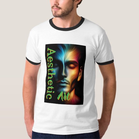 メンズ ベーシック リンガー Tシャツ (正面)