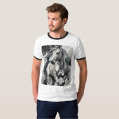 メンズ ベーシック リンガー Tシャツ (正面フル)