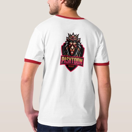 メンズ ベーシック リンガー Tシャツ afghan (裏面)
