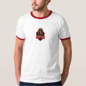メンズ ベーシック リンガー Tシャツ afghan (正面)