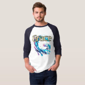 メンズ ベーシック 3/4 スリーブ ラグラン Tシャツ (正面フル)