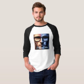 メンズ ベーシック 3/4 スリーブ ラグラン Tシャツ (正面フル)