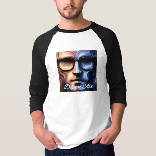 メンズ ベーシック 3/4 スリーブ ラグラン Tシャツ (正面)