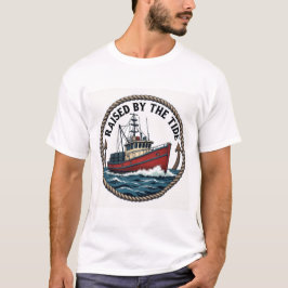 メンズ ベーシック "Raised by the Tide" グラフィックTシャツ Tシャツ
