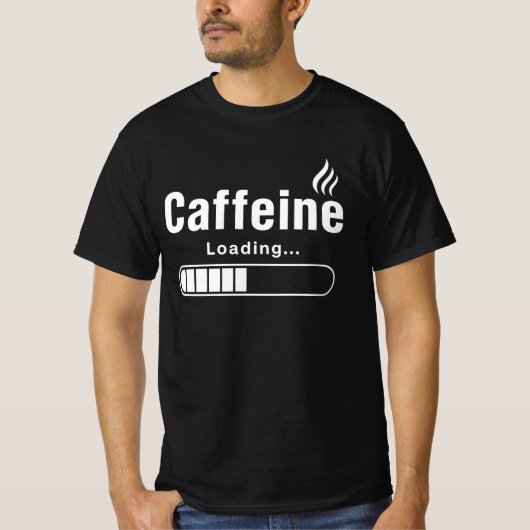 メンズ ベーシックTシャツ – “カフェイン読み込み中…” Tシャツ (正面)