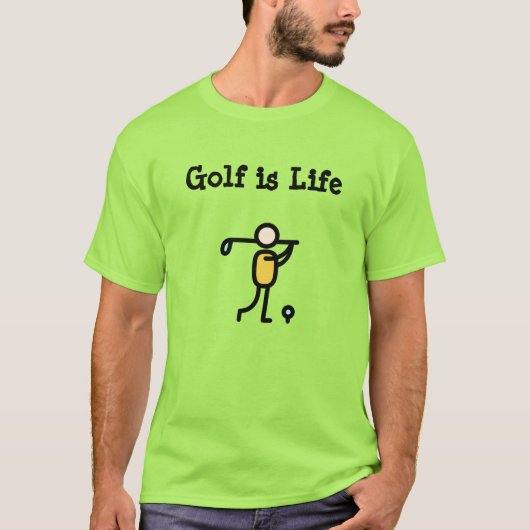 メンズ ベーシックTシャツ | ゴルフは人生 Tシャツ (正面)