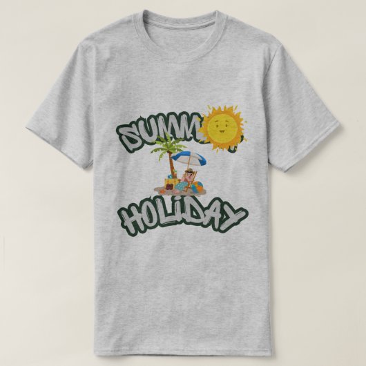 メンズ ベーシックTシャツ 夏休み Tシャツ (デザイン正面)