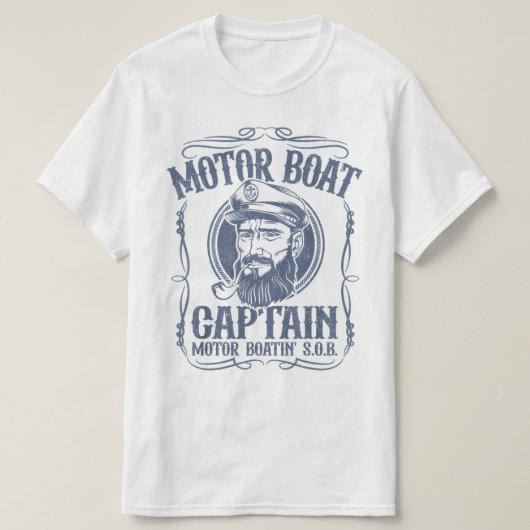 メンズ モーターボート キャプテンTシャツ Tシャツ (デザイン正面)