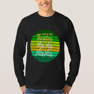 メンズ リトロ ヴィンテージ セイヴ ザ タートルズ タートル ラバーズ Tシャツ