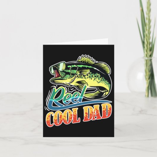 メンズ リール クール ダッド フィッシャーマン おもしろ 釣り カード (正面)