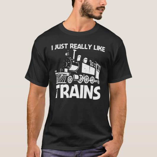 メンズ レディース クールな列車 ロコモティブ 鉄道 Tシャツ (正面)