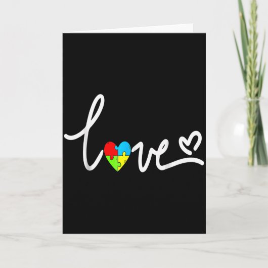 メンズ レディース 自閉症 Awareness Tシャツ プラスサイズ カード (正面)