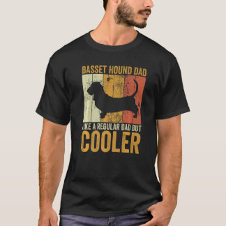 メンズ レトロ 父の日 バセットハウンド ダッド ドッグオーナー Tシャツ