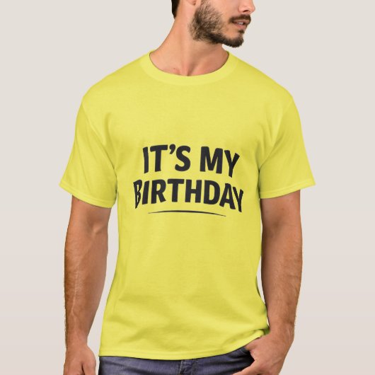 メンズ「今日は誕生日」Tシャツ - 面白い誕生日 Tシャツ (正面)