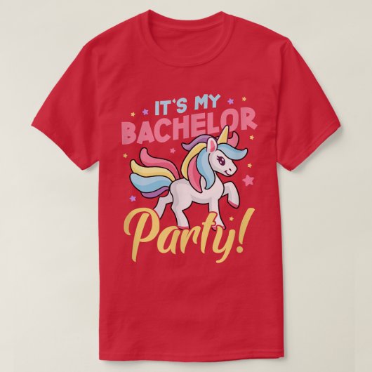 メンズ 僕の独身最後の夜  花婿 ユニコーン 結婚式 B Tシャツ (デザイン正面)