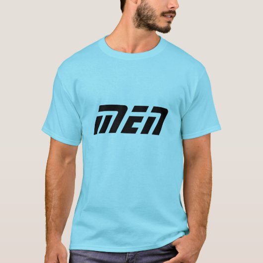メンズ 名前 テキスト プリント 青色 100% コットン おしゃれ Tシャツ (正面)