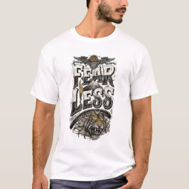 メンズ 恐れ知らずタイガー マウンテン モチベーションホワイトT Tシャツ