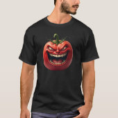 メンズ 楽しい おもしろ トマト モンスター Tシャツ (正面)