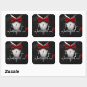 メンズ 赤 黒 バースデーパーティー スクエアシール (シート)