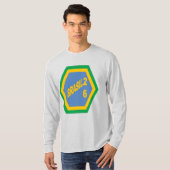 メンズ 長袖Tシャツ グレー BRASIL 26 Tシャツ (正面フル)