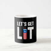 メンズ 4th of July 花火 楽しもう 面白Tシャツ コーヒーマグカップ (中央)