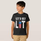メンズ 4th of July 花火 派手な面白いデザイン Tシャツ (正面フル)