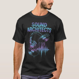 メンズ DJ サウンドアーキテクト ネオンヘッドホン Tシャツ
