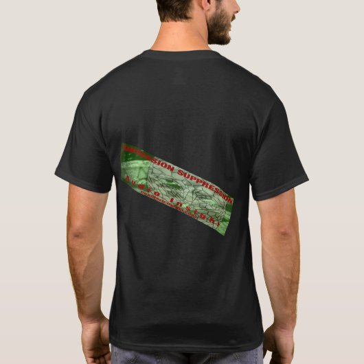 メンズ「Obsession Suppression」黒Tシャツ Tシャツ (裏面)