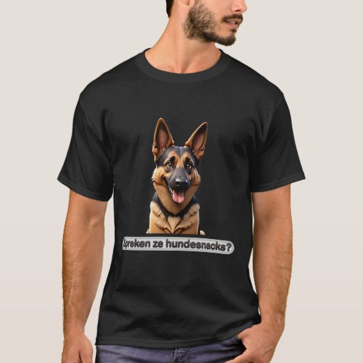 メンズ Spreken ze hundesnacks ドッグTシャツ Tシャツ (正面)