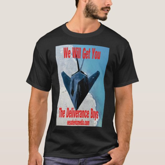 メンズ「We Will Get You」ブラックTシャツ Tシャツ (正面)