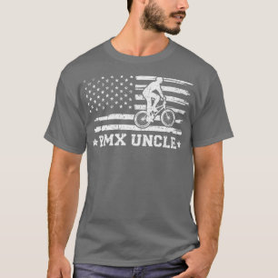 メンズBMXバイクライダーアメリカンフラグBMXアンクルファザー Tシャツ