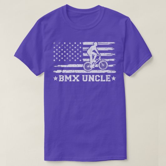 メンズBMXバイクライダーアメリカンフラグBMXアンクルファザー Tシャツ (デザイン正面)