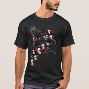 メンズEmoの人のゴシック音楽はスカル飛行中に鳴きます Tシャツ
