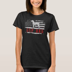 メンズGSPパパアメリカ国旗ドイツ・ショートヘア・プイン Tシャツ