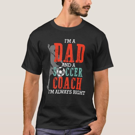 メンズImはパパでサッカーコーチImは常に右F Tシャツ (正面)