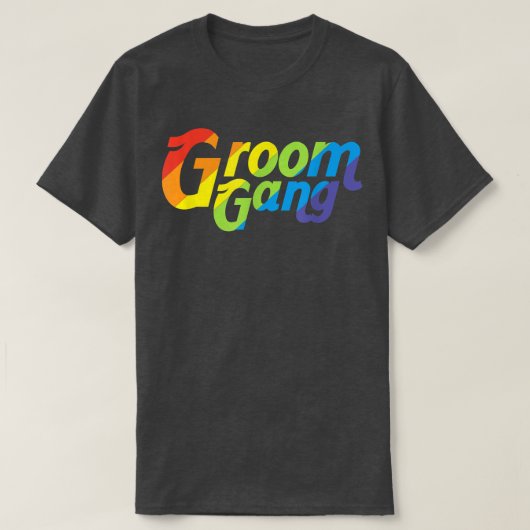 メンズLGBTの結婚ゲイ結婚新郎集団 Tシャツ (デザイン正面)
