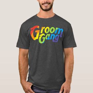 メンズLGBTの結婚ゲイ結婚新郎集団 Tシャツ
