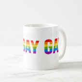 メンズLGBTゲイプライドシャツサウンドゲイレインボーカラー コーヒーマグカップ (正面右)