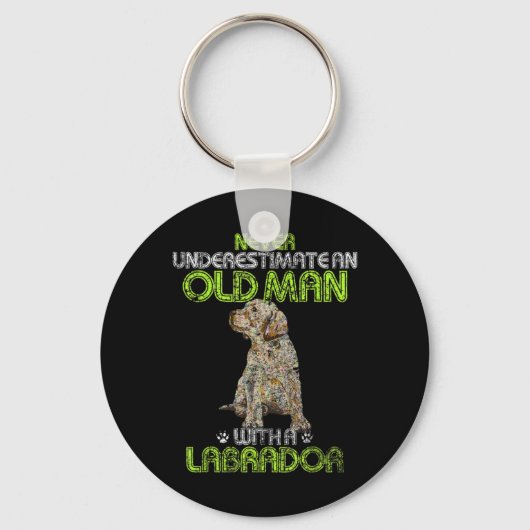 メンズMotorhoを持つ老人を過小評価しない キーホルダー (正面)